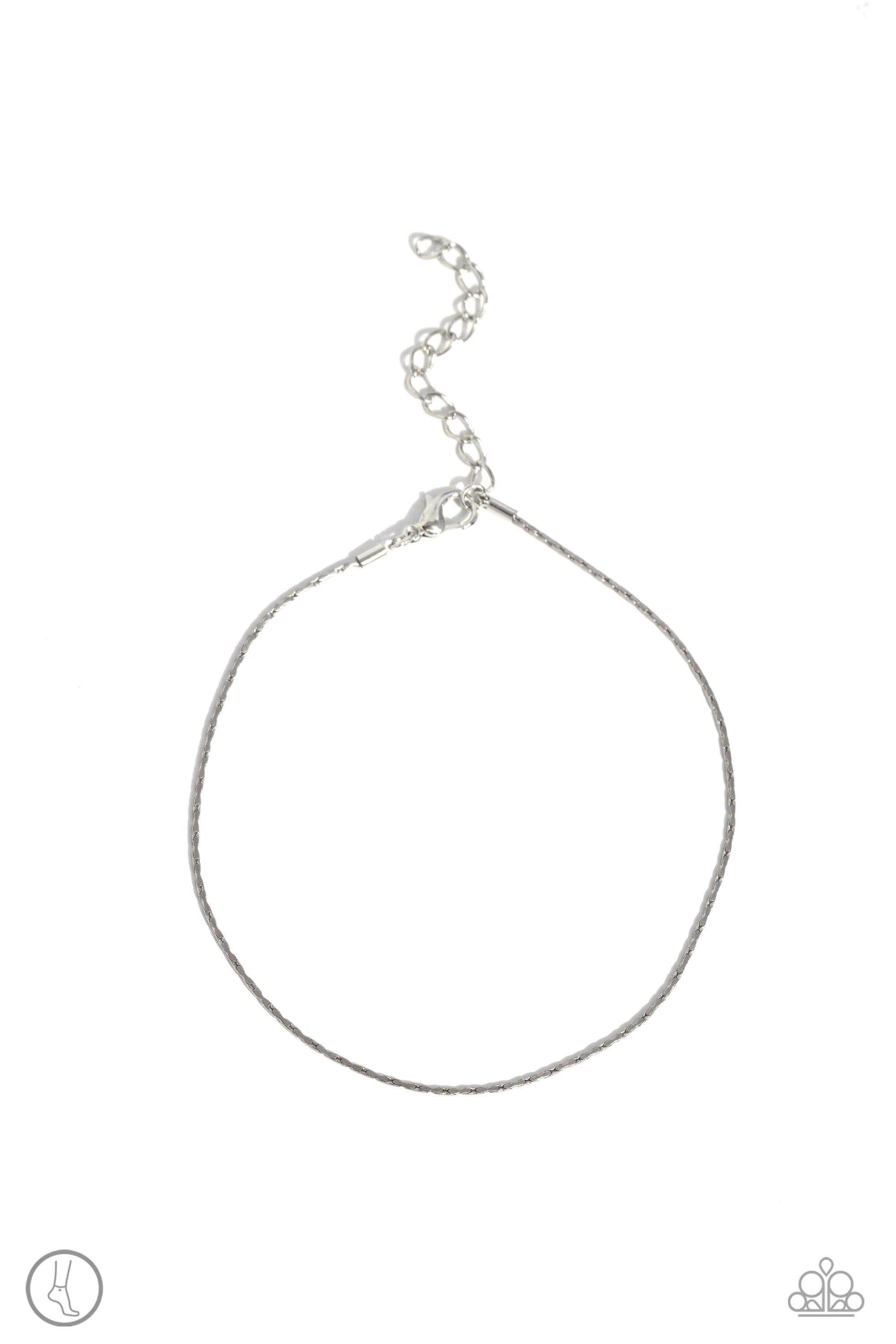 High-Tech Texture Silver Anklet - Paparazzi Accessories- lightbox - CarasShop.com - Paparazzi Jewelry by Cara Jewels