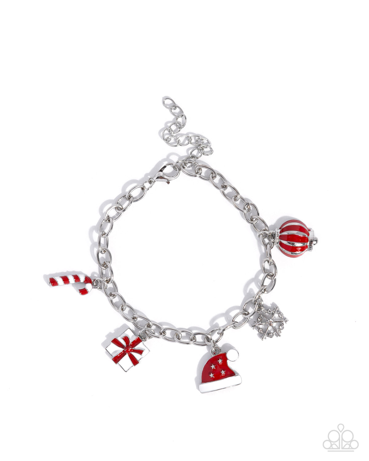 Holiday Haute Red Christmas Themed Charm Bracelet - Paparazzi Accessories- lightbox - CarasShop.com - Paparazzi Jewelry by Cara Jewels