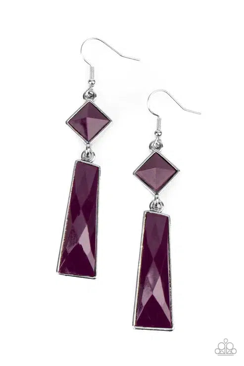 Hollywood Harmony Purple Earrings - Paparazzi Accessories- lightbox - CarasShop.com - Paparazzi Jewelry by Cara Jewels