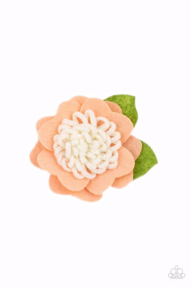 Homegrown Garden Orange Hair Clip - Paparazzi Accessories- lightbox - CarasShop.com - Paparazzi Jewelry by Cara Jewels