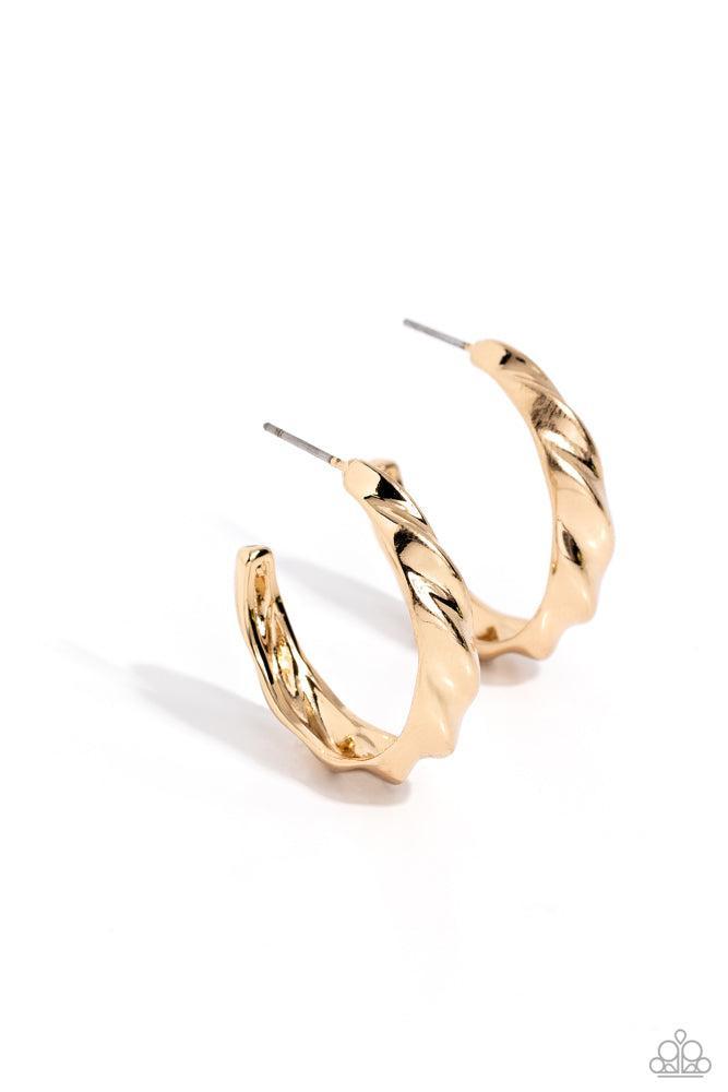 HOOP it Up Gold Earrings - Paparazzi Accessories- lightbox - CarasShop.com - Paparazzi Jewelry by Cara Jewels