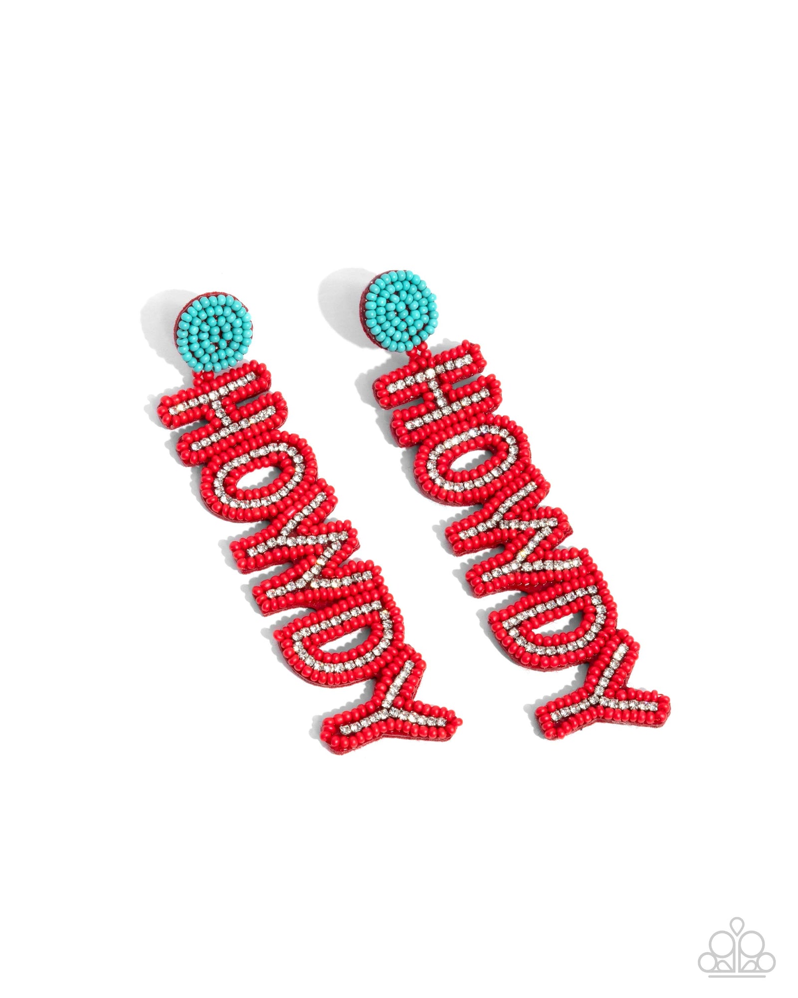 Howdy Headline Red Seed Bead Earrings - Paparazzi Accessories- lightbox - CarasShop.com - Paparazzi Jewelry by Cara Jewels