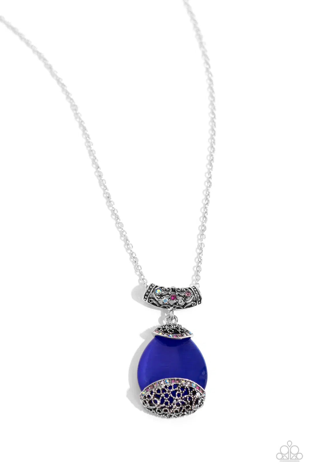 Hypnotic Headliner Multi Cat's Eye Stone Necklace - Paparazzi Accessories- lightbox - CarasShop.com - Paparazzi Jewelry by Cara Jewels