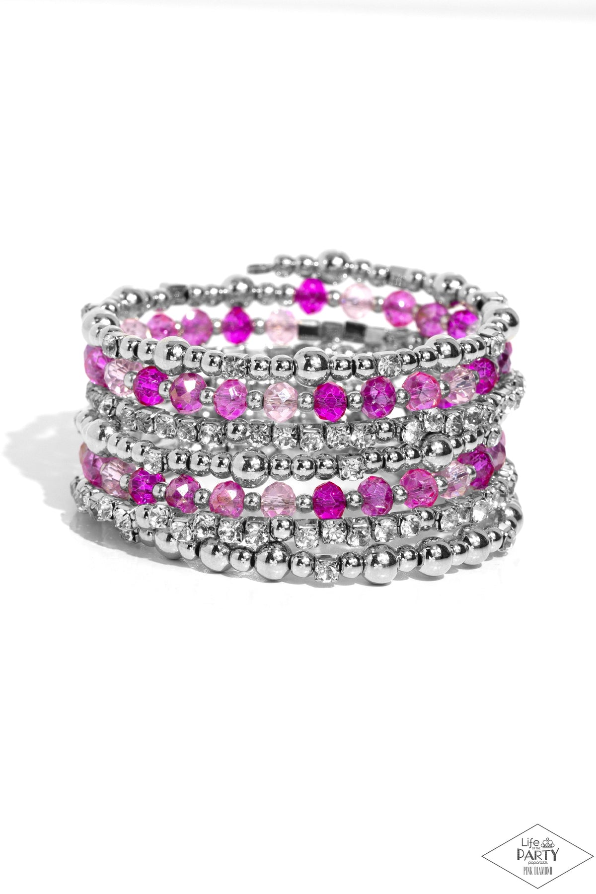 ICE Knowing You Pink Infinity Wrap Bracelet - Paparazzi Accessories- lightbox - CarasShop.com - Paparazzi Jewelry by Cara Jewels