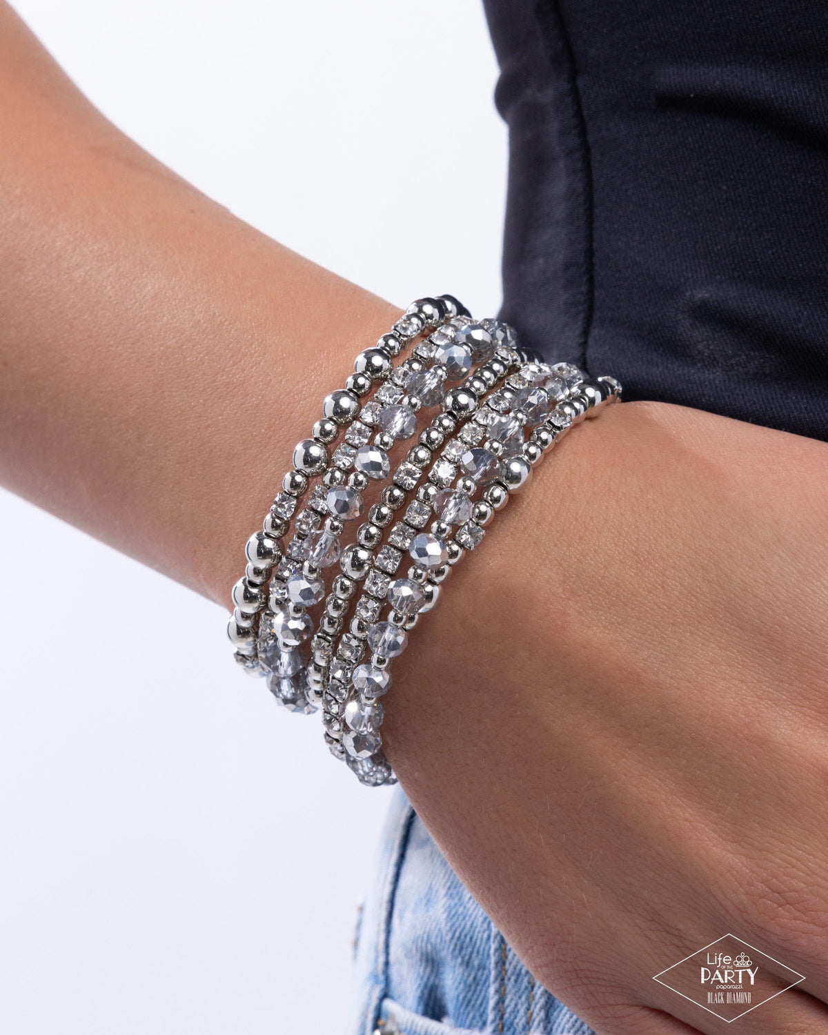 ICE Knowing You Silver Wire Wrap Bracelet - Paparazzi Accessories- on model - CarasShop.com - Paparazzi Jewelry by Cara Jewels