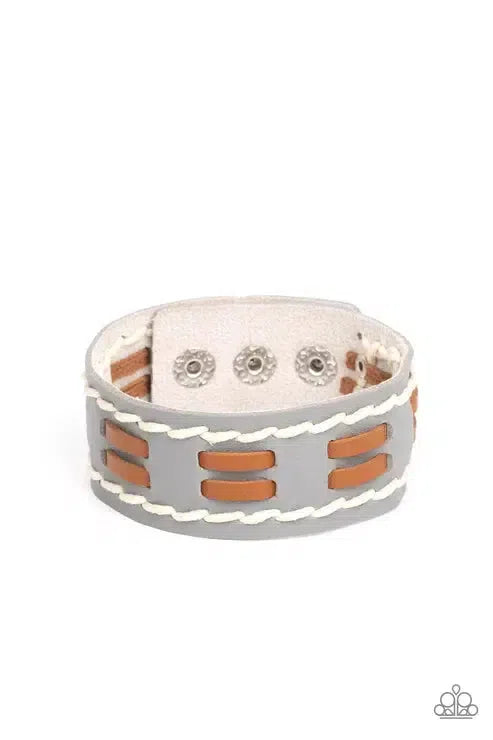 In The FRONTIER Running Silver Bracelet - Paparazzi Accessories- lightbox - CarasShop.com - Paparazzi Jewelry by Cara Jewels