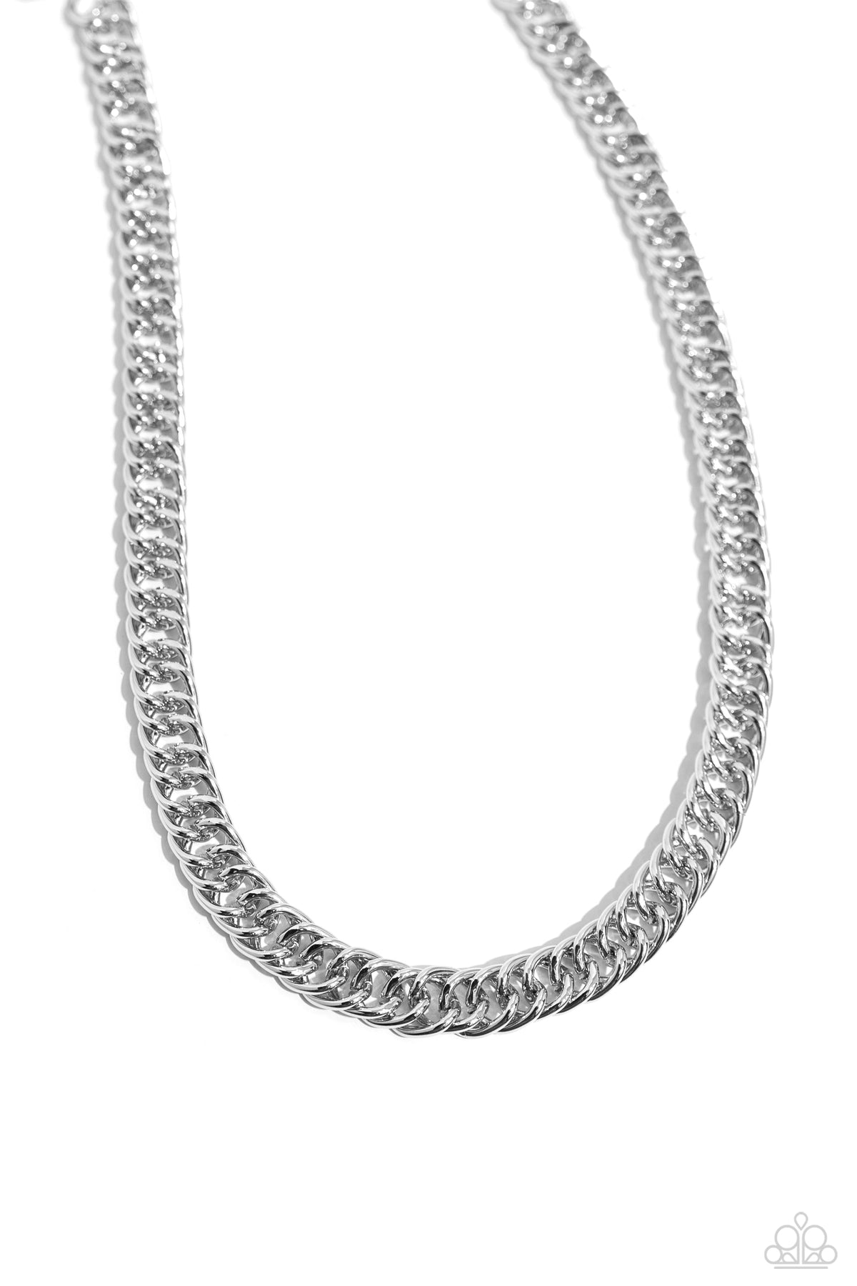 Industrial Ideology Silver Chain Necklace - Paparazzi Accessories- lightbox - CarasShop.com - Paparazzi Jewelry by Cara Jewels