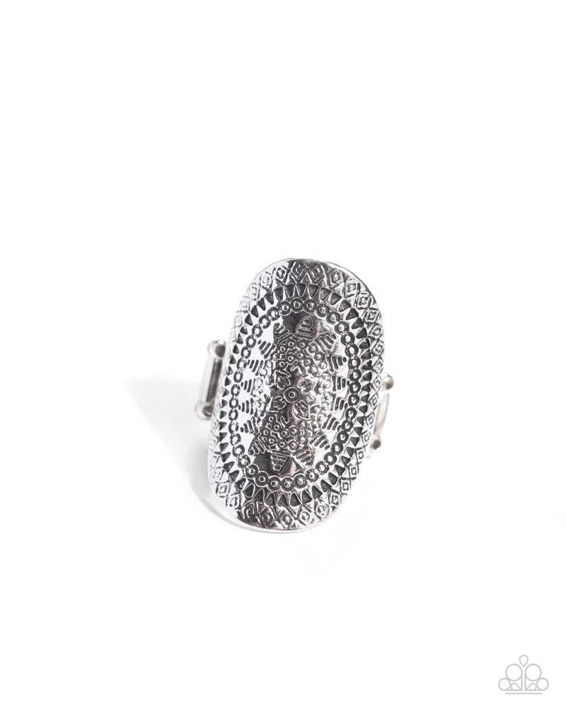 Island Influence Silver Ring - Paparazzi Accessories- lightbox - CarasShop.com - Paparazzi Jewelry by Cara Jewels