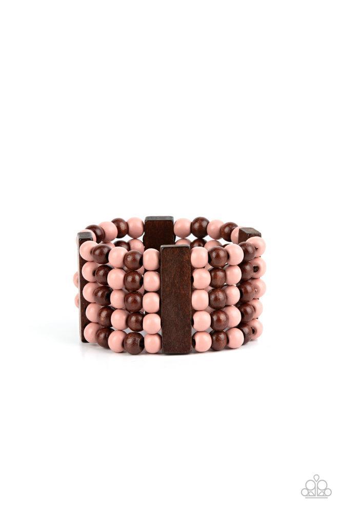 Island Soul Pink Bracelet - Paparazzi Accessories- lightbox - CarasShop.com - Paparazzi Jewelry by Cara Jewels