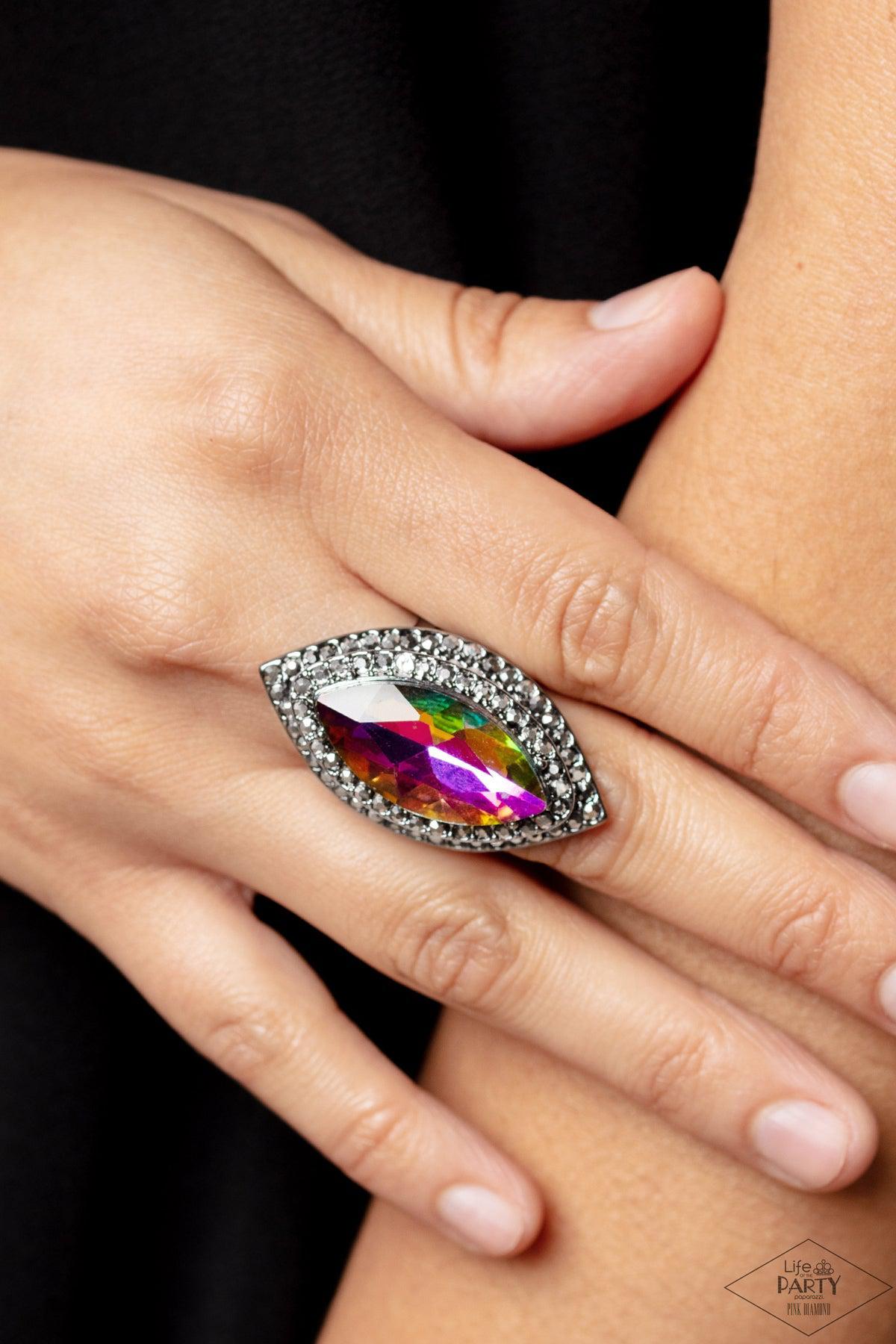 Jaw-Dropping Dazzle Multi UV Shimmer Ring - Paparazzi Accessories- lightbox - CarasShop.com - Paparazzi Jewelry by Cara Jewels