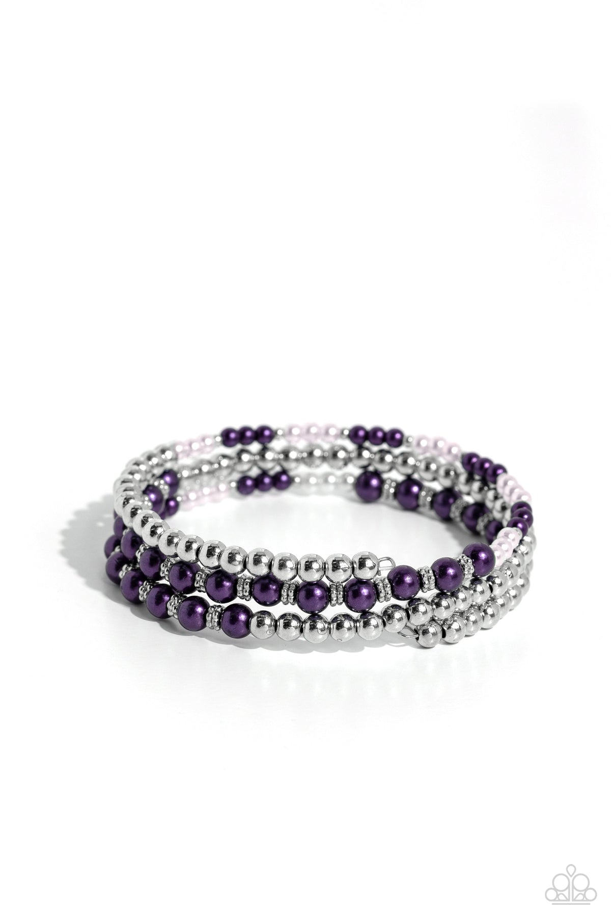 Just SASSING Through Purple Coil Bracelet - Paparazzi Accessories- lightbox - CarasShop.com - Paparazzi Jewelry by Cara Jewels