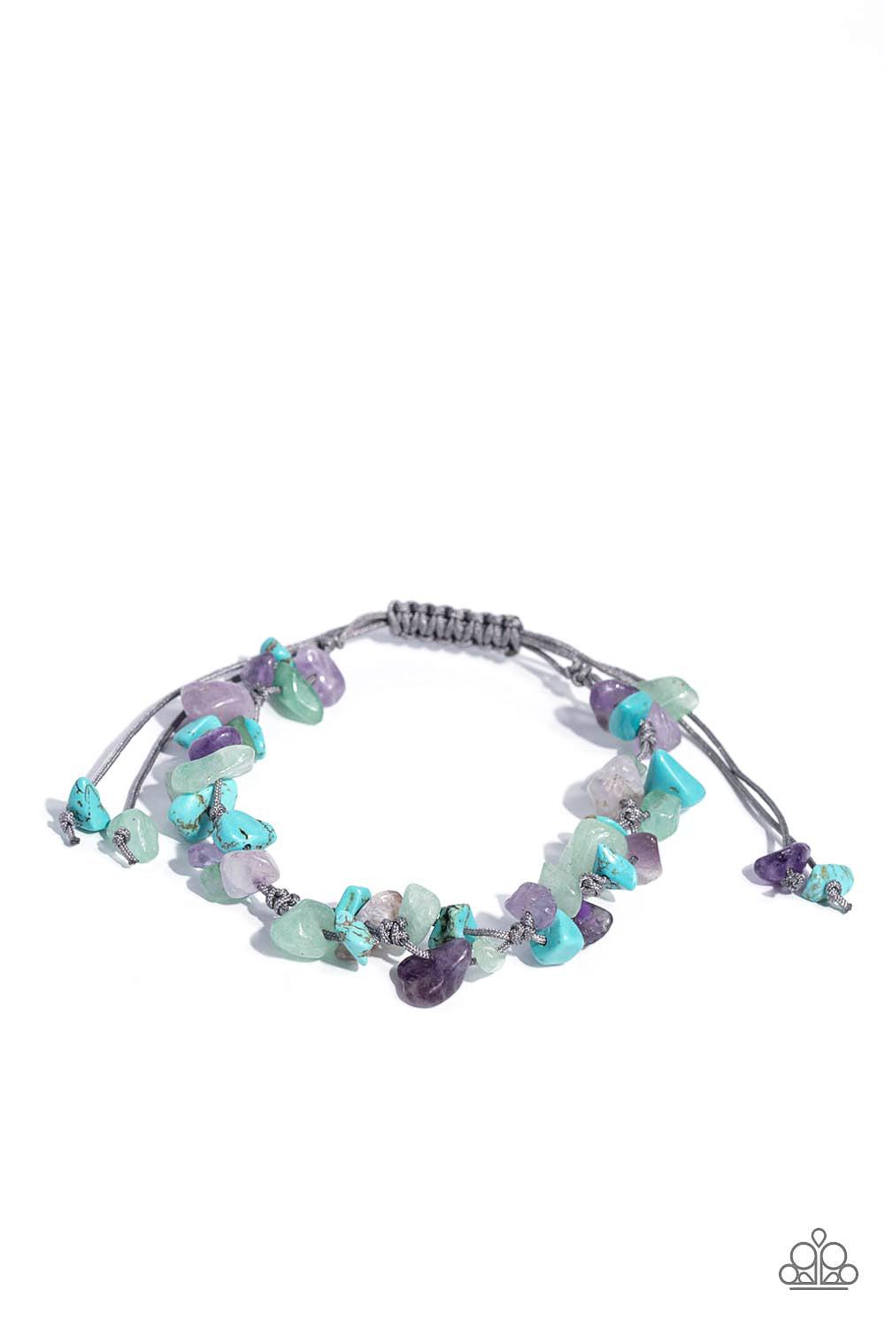 Knotted Kingdom Green Jade, Amethyst & Turquoise Stone Bracelet - Paparazzi Accessories- lightbox - CarasShop.com - Paparazzi Jewelry by Cara Jewels