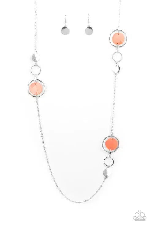 Laguna Lounge Orange Necklace - Paparazzi Accessories- lightbox - CarasShop.com - Paparazzi Jewelry by Cara Jewels