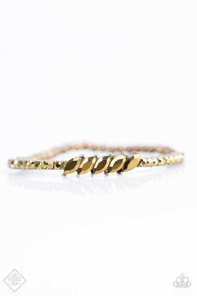 Lap of Luxury Brass Bracelet - Paparazzi Accessories- lightbox - CarasShop.com - Paparazzi Jewelry by Cara Jewels