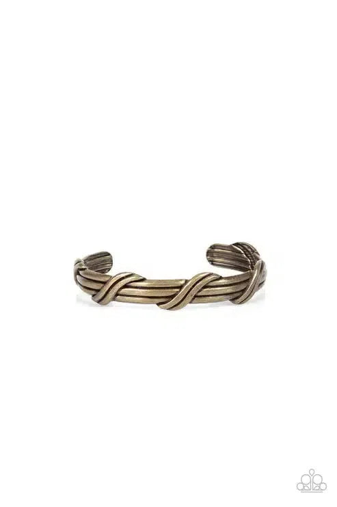 Last Man Standing Brass Bracelet - Paparazzi Accessories- lightbox - CarasShop.com - Paparazzi Jewelry by Cara Jewels