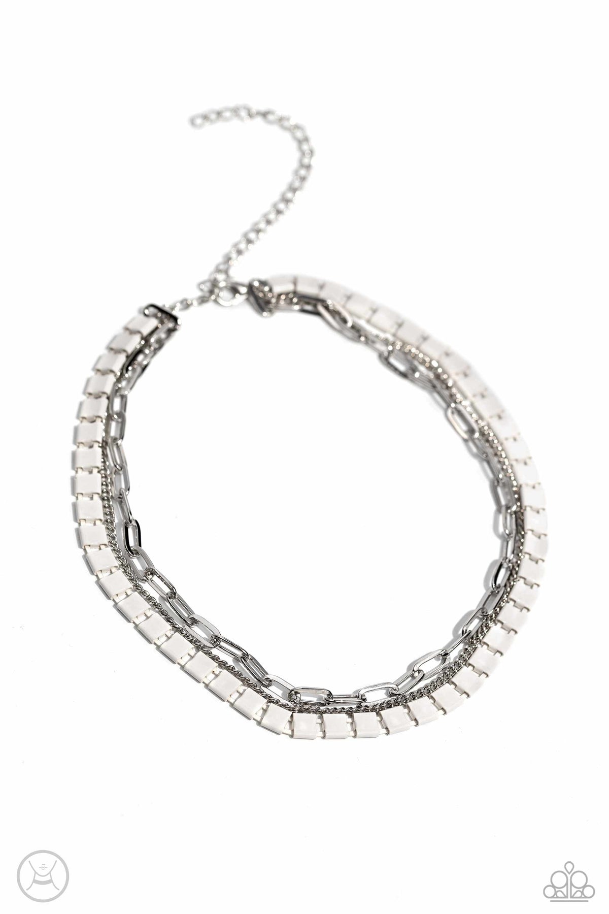LAYER Of The Year White Choker - Paparazzi Accessories- lightbox - CarasShop.com - Paparazzi Jewelry by Cara Jewels
