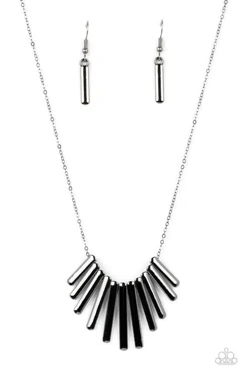 Leading MANE Black Necklace - Paparazzi Accessories- lightbox - CarasShop.com - Paparazzi Jewelry by Cara Jewels
