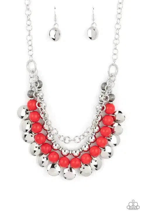 Leave Her Wild Red Necklace - Paparazzi Accessories- lightbox - CarasShop.com - Paparazzi Jewelry by Cara Jewels