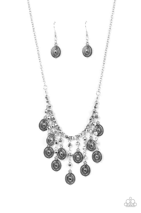 Leave It In The PASTURE Silver Necklace - Paparazzi Accessories- lightbox - CarasShop.com - Paparazzi Jewelry by Cara Jewels