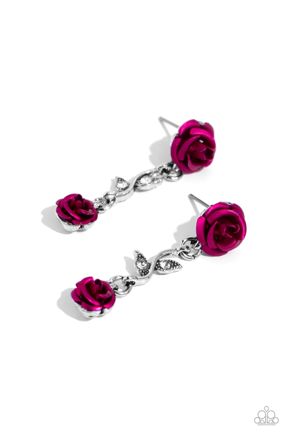 Led by the ROSE Pink Earrings - Paparazzi Accessories- lightbox - CarasShop.com - Paparazzi Jewelry by Cara Jewels