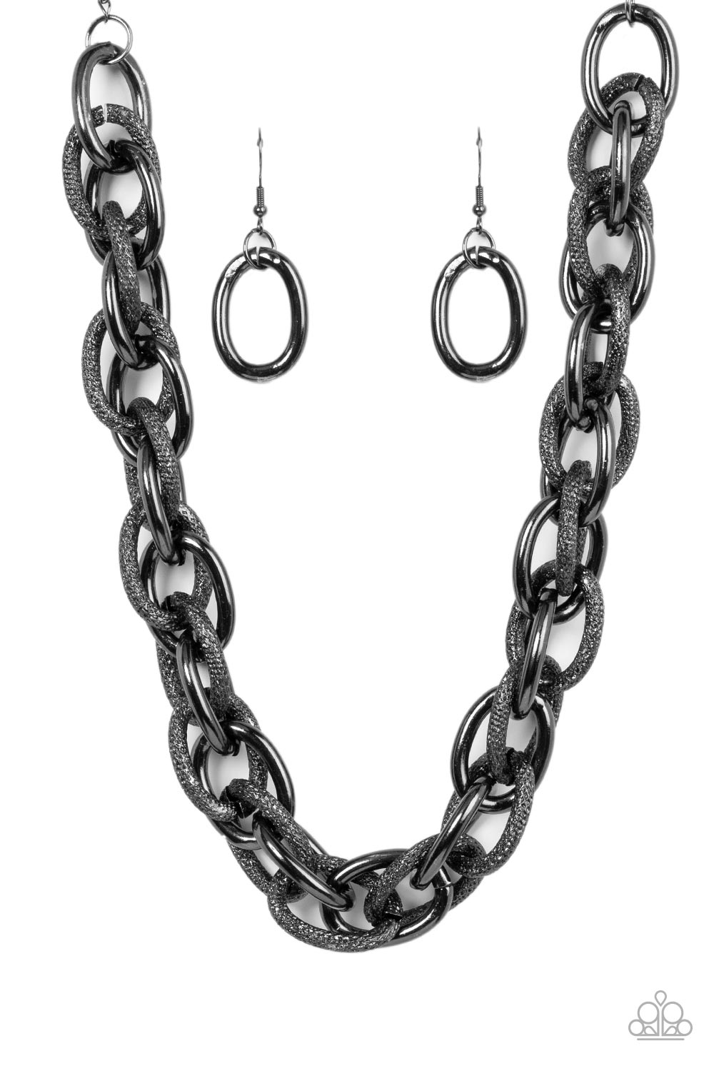 License to Chill Gunmetal Black Chain Necklace - Paparazzi Accessories- lightbox - CarasShop.com - Paparazzi Jewelry by Cara Jewels
