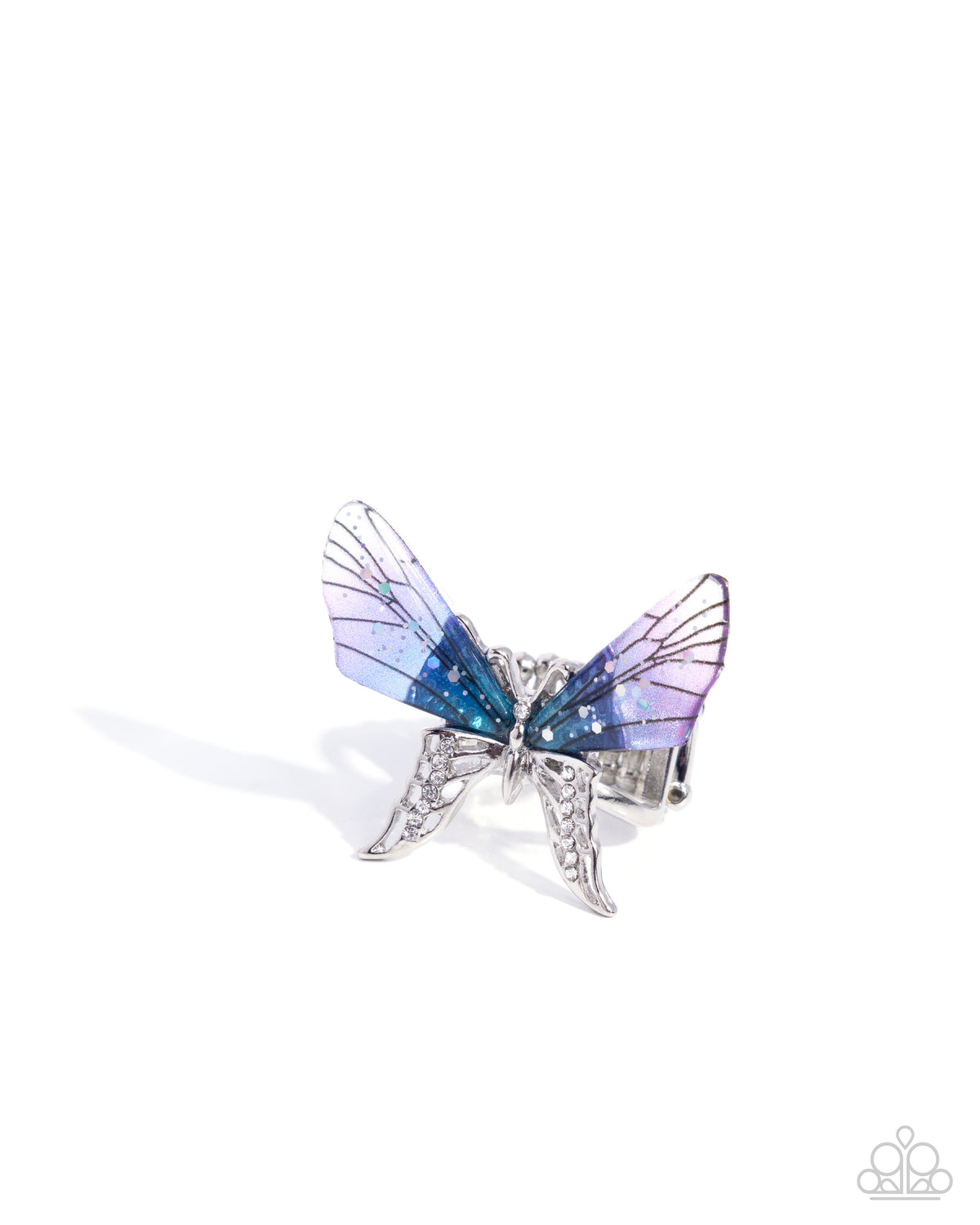 Light Landing Blue & Purple Butterfly Ring - Paparazzi Accessories- lightbox - CarasShop.com - Paparazzi Jewelry by Cara Jewels