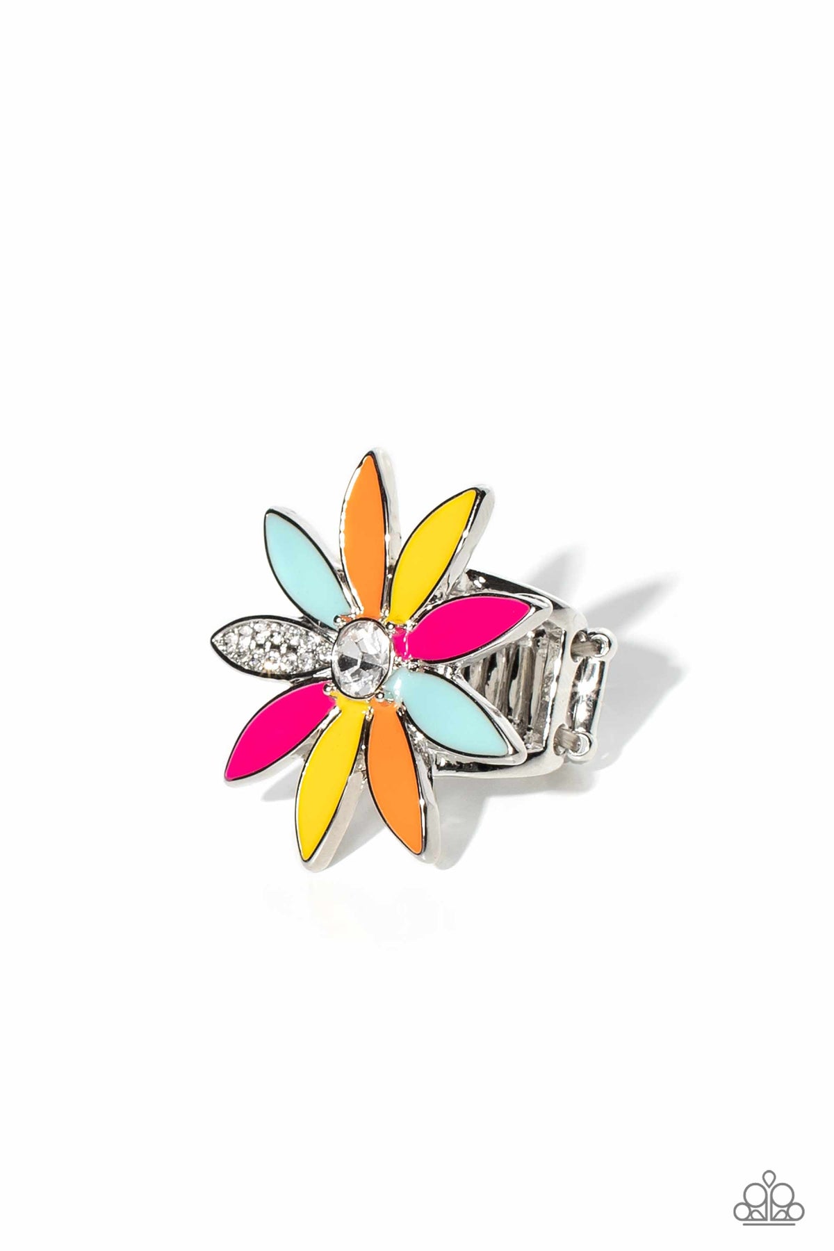 Lily Lei Multi Flower Ring - Paparazzi Accessories- lightbox - CarasShop.com - Paparazzi Jewelry by Cara Jewels
