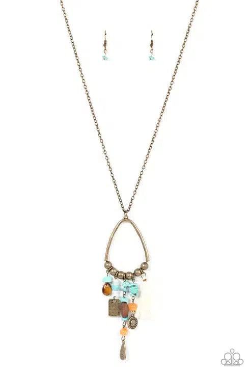 Listen To Your Soul Brass Necklace - Paparazzi Accessories- lightbox - CarasShop.com - Paparazzi Jewelry by Cara Jewels