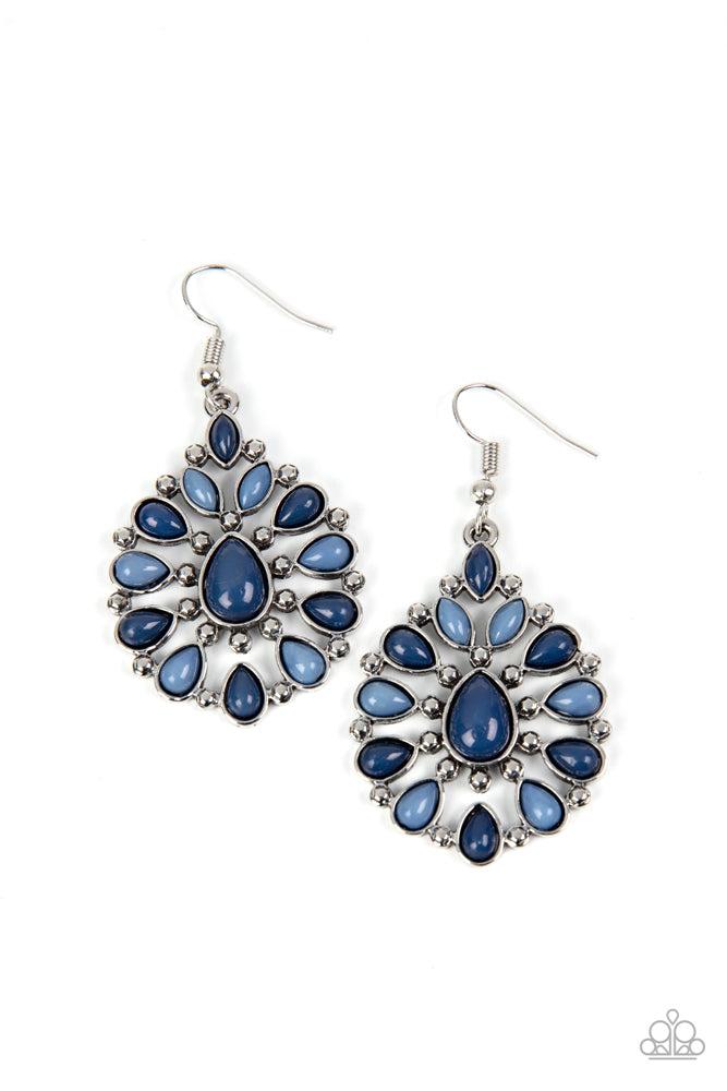 Lively Luncheon Blue Earrings - Paparazzi Accessories- lightbox - CarasShop.com - Paparazzi Jewelry by Cara Jewels