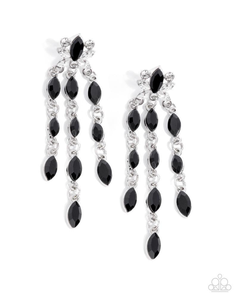 Lively Lure Black Post Earrings - Paparazzi Accessories- lightbox - CarasShop.com - Paparazzi Jewelry by Cara Jewels
