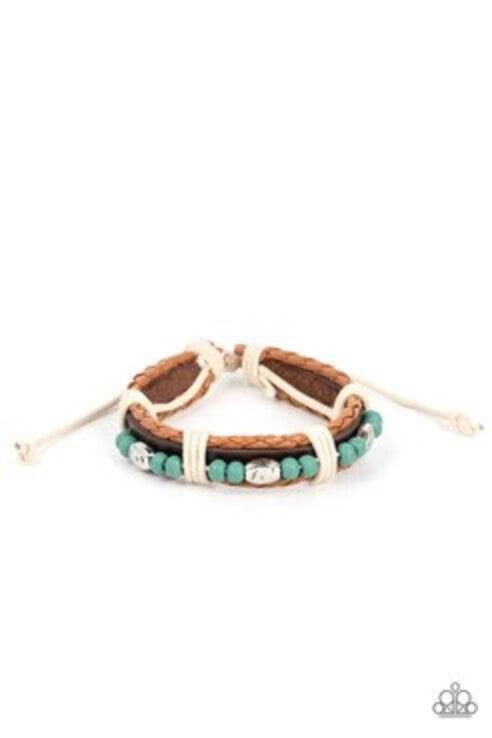 Lodge Luxe Blue Bracelet - Paparazzi Accessories- lightbox - CarasShop.com - Paparazzi Jewelry by Cara Jewels