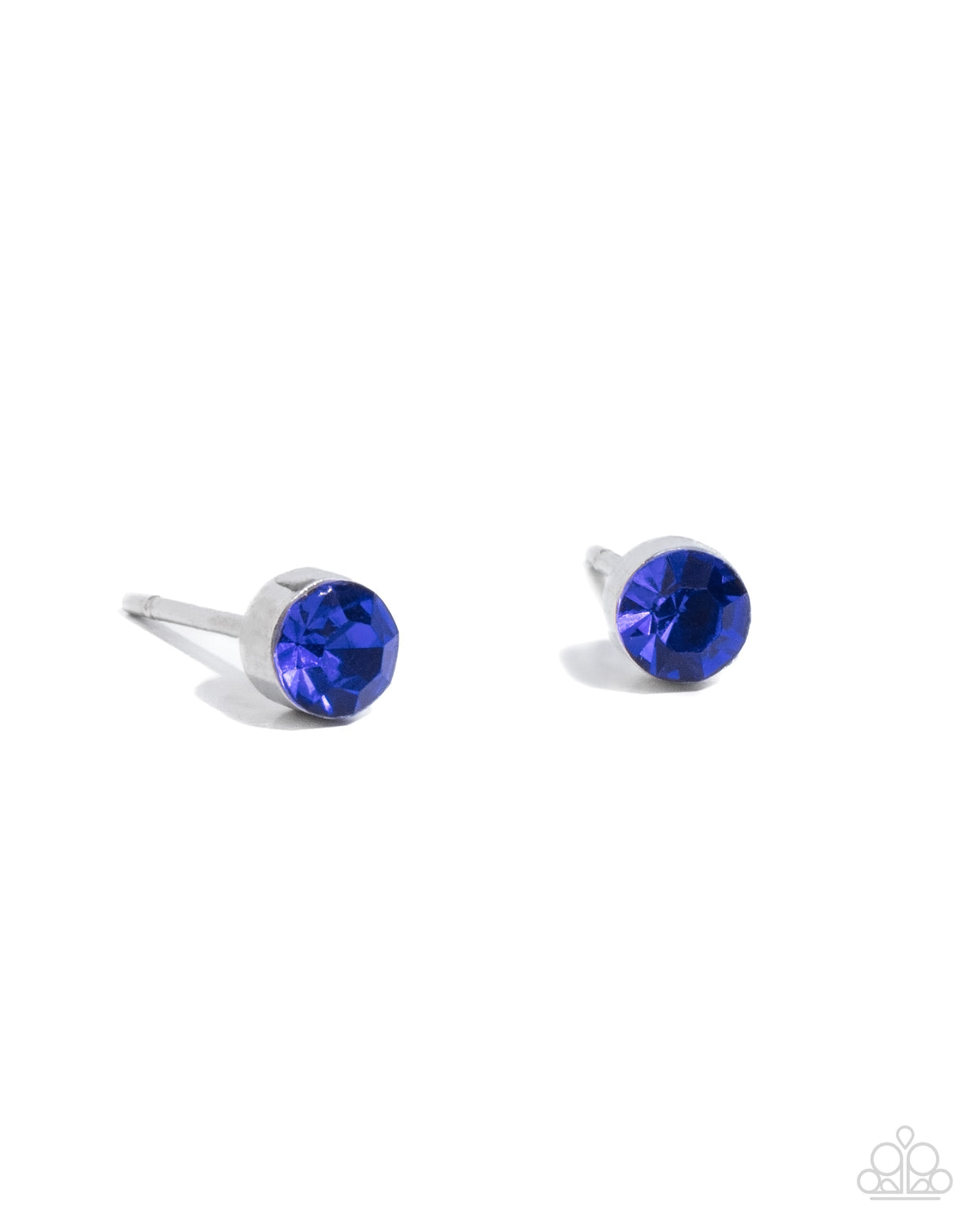 Logical Light Blue Rhinestone Stud Earrings - Paparazzi Accessories- lightbox - CarasShop.com - Paparazzi Jewelry by Cara Jewels
