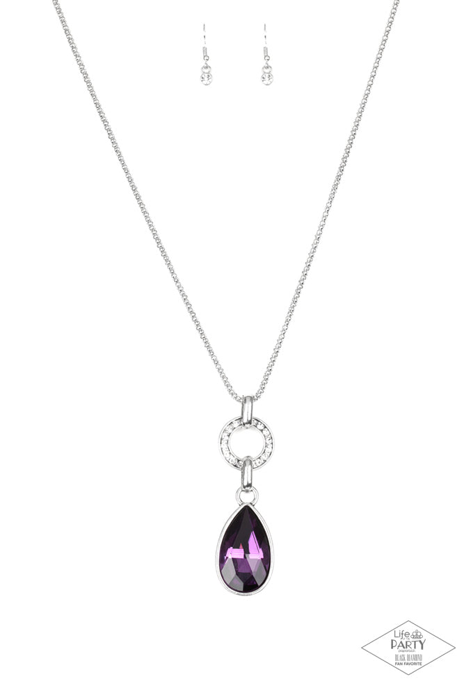 Lookin' Like A Million Purple Gem Necklace - Paparazzi Accessories- lightbox - CarasShop.com - Paparazzi Jewelry by Cara Jewels