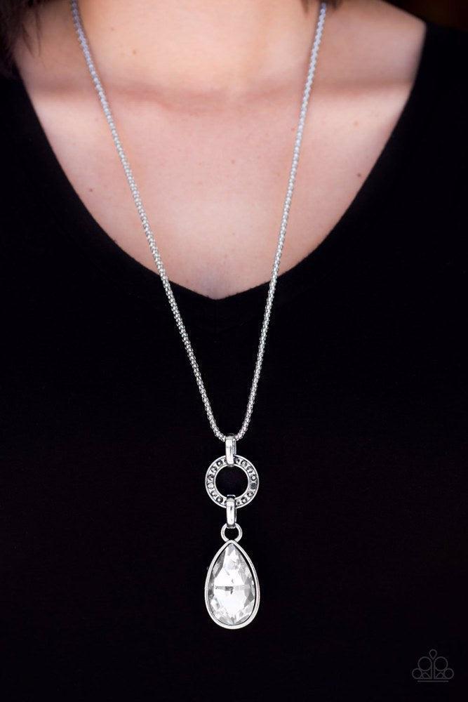 Lookin Like A Million Silver Necklace - Paparazzi Accessories- on model - CarasShop.com - Paparazzi Jewelry by Cara Jewels