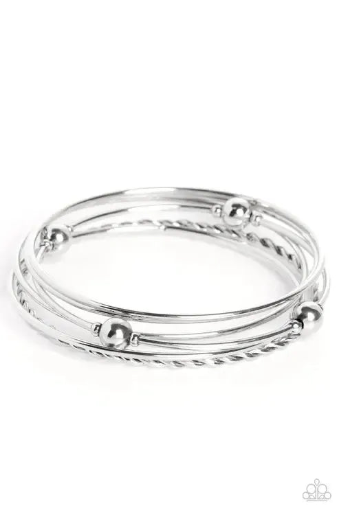 Lost and Found Silver Bracelet - Paparazzi Accessories- lightbox - CarasShop.com - Paparazzi Jewelry by Cara Jewels