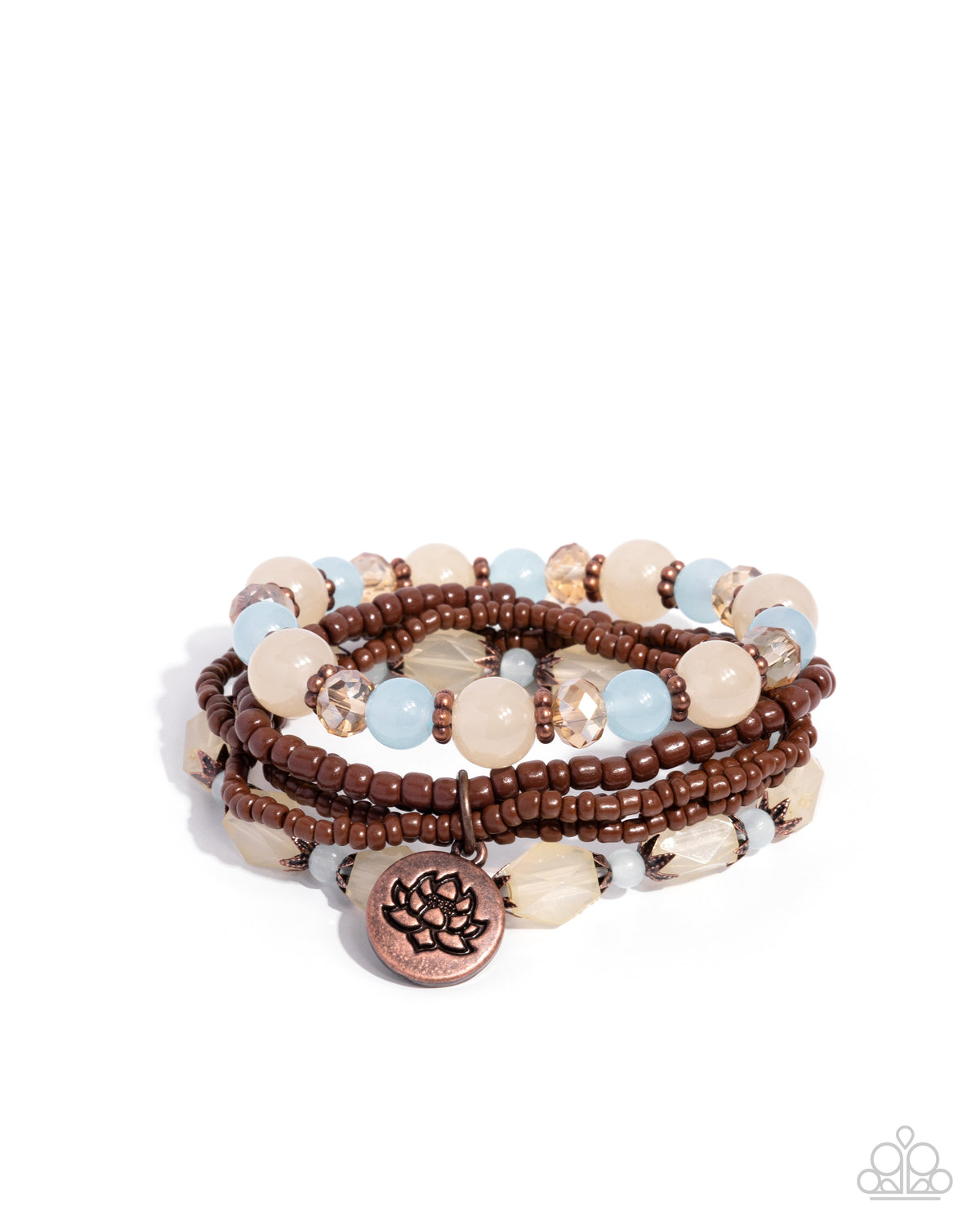 Lotus Moment Copper Bracelet - Paparazzi Accessories- lightbox - CarasShop.com - Paparazzi Jewelry by Cara Jewels
