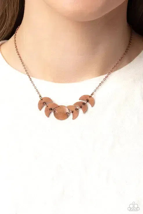 LUNAR Has It Copper Necklace - Paparazzi Accessories-on model - CarasShop.com - Paparazzi Jewelry by Cara Jewels