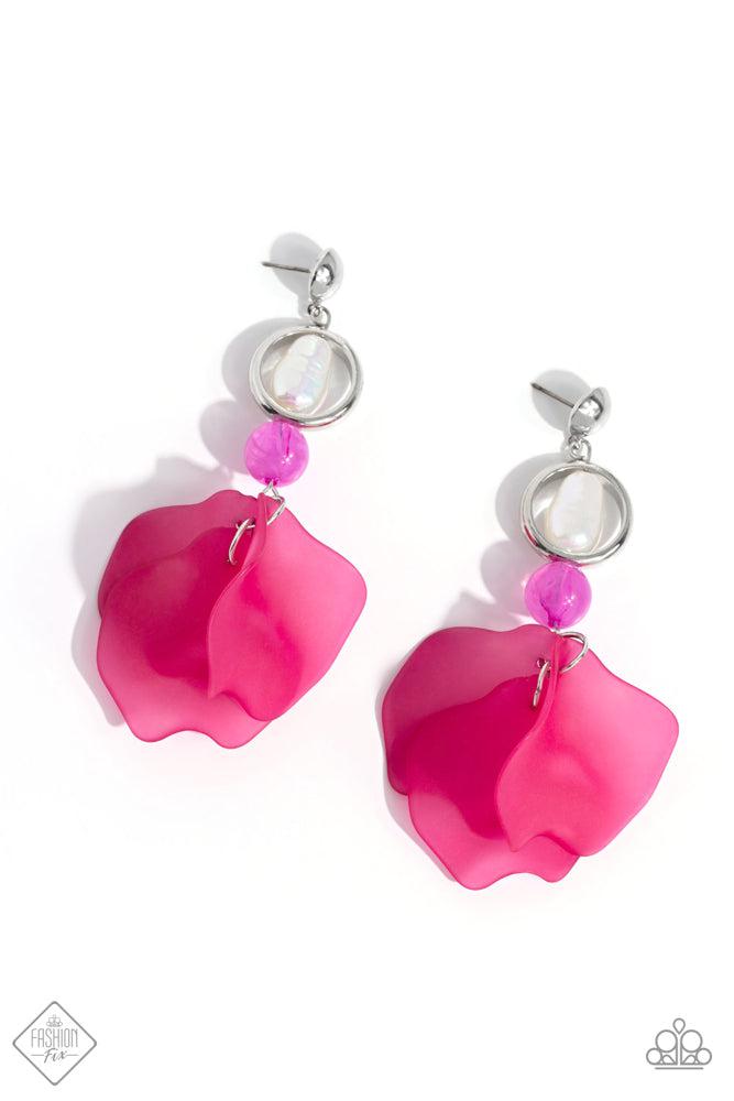 Lush Limit Pink Earrings - Paparazzi Accessories- lightbox - CarasShop.com - Paparazzi Jewelry by Cara Jewels