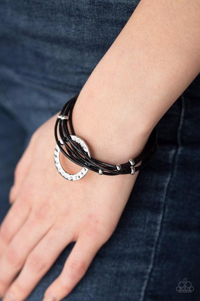 Magnetic Muse Black Bracelet - Paparazzi Accessories- on model - CarasShop.com - Paparazzi Jewelry by Cara Jewels