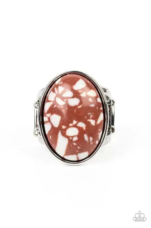 Majestic Marbling Brown Ring - Paparazzi Accessories- lightbox - CarasShop.com - Paparazzi Jewelry by Cara Jewels