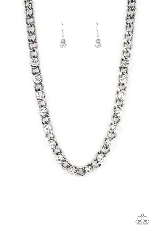 Major Moxie White Necklace - Paparazzi Accessories- lightbox - CarasShop.com - Paparazzi Jewelry by Cara Jewels