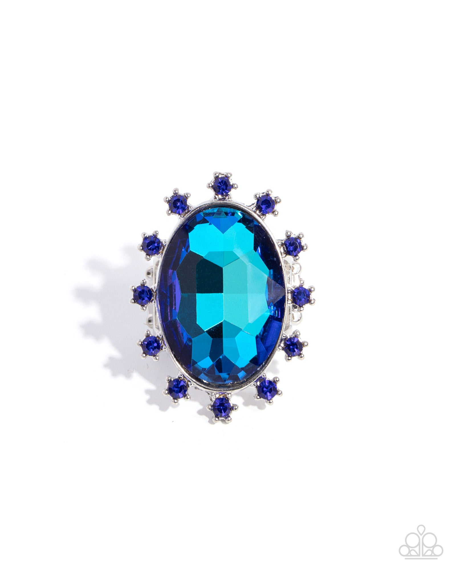 Make a Sound Blue UV Shimmer Gem Ring - Paparazzi Accessories- lightbox - CarasShop.com - Paparazzi Jewelry by Cara Jewels