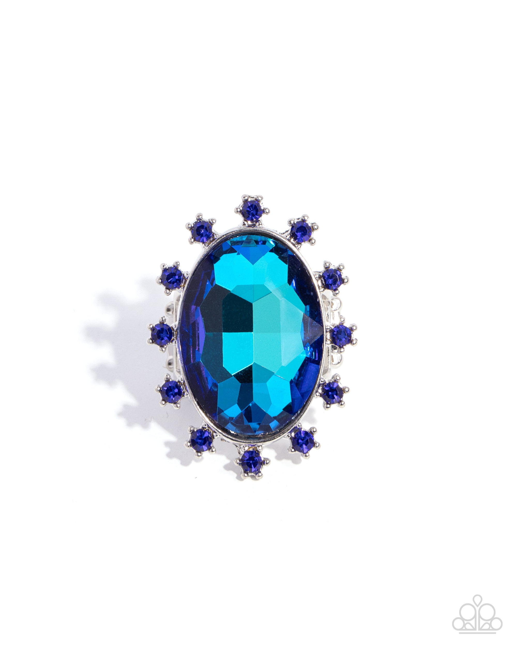 Make a Sound Blue UV Shimmer Gem Ring - Paparazzi Accessories- lightbox - CarasShop.com - Paparazzi Jewelry by Cara Jewels