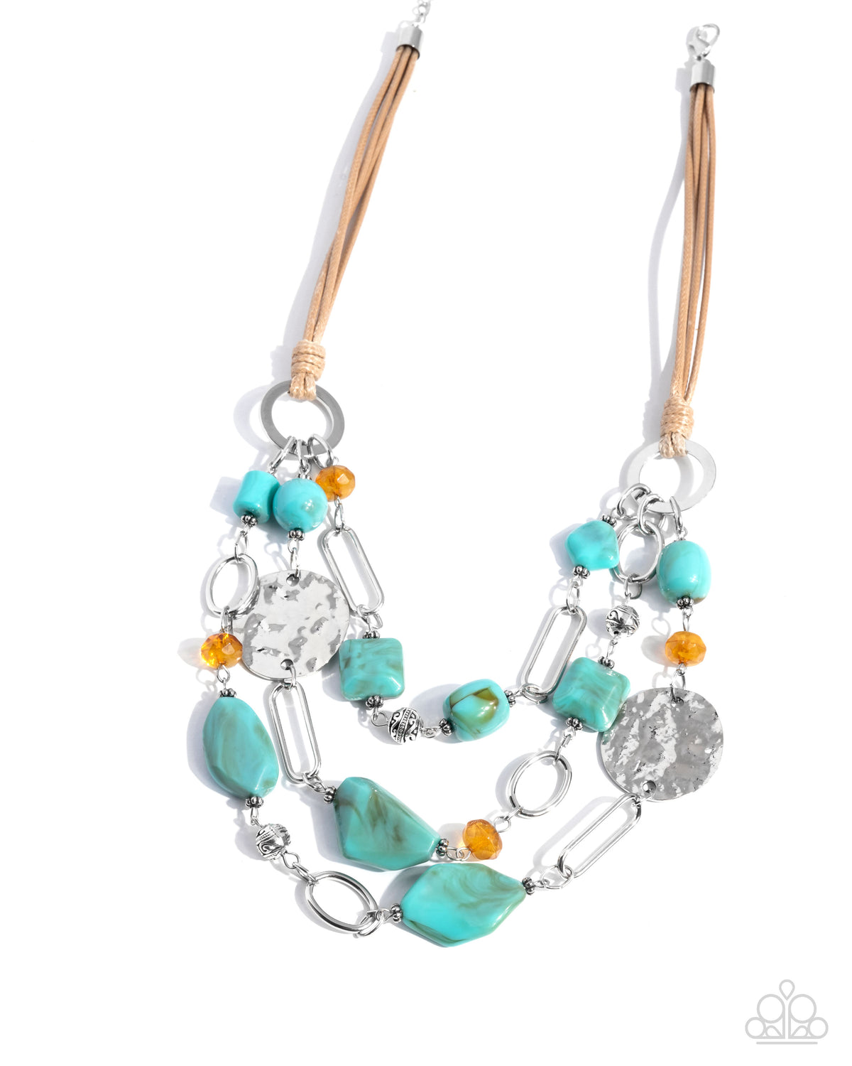 Malibu Media Turquoise Blue Stone Necklace - Paparazzi Accessories- lightbox - CarasShop.com - Paparazzi Jewelry by Cara Jewels