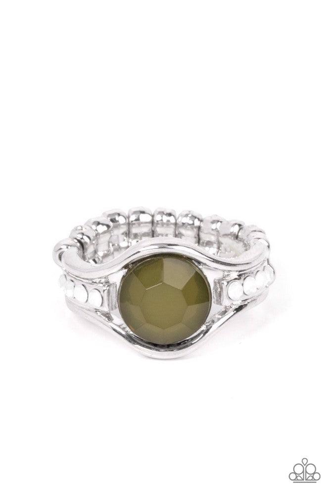Meadow Mist Green Ring - Paparazzi Accessories- lightbox - CarasShop.com - Paparazzi Jewelry by Cara Jewels