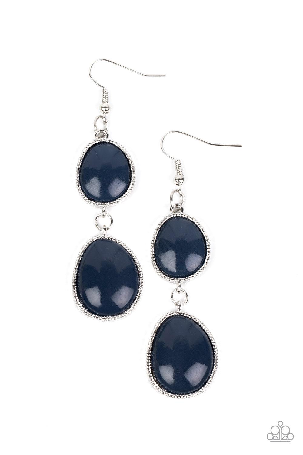 Mediterranean Myth Navy Blue Earrings - Paparazzi Accessories- lightbox - CarasShop.com - Paparazzi Jewelry by Cara Jewels