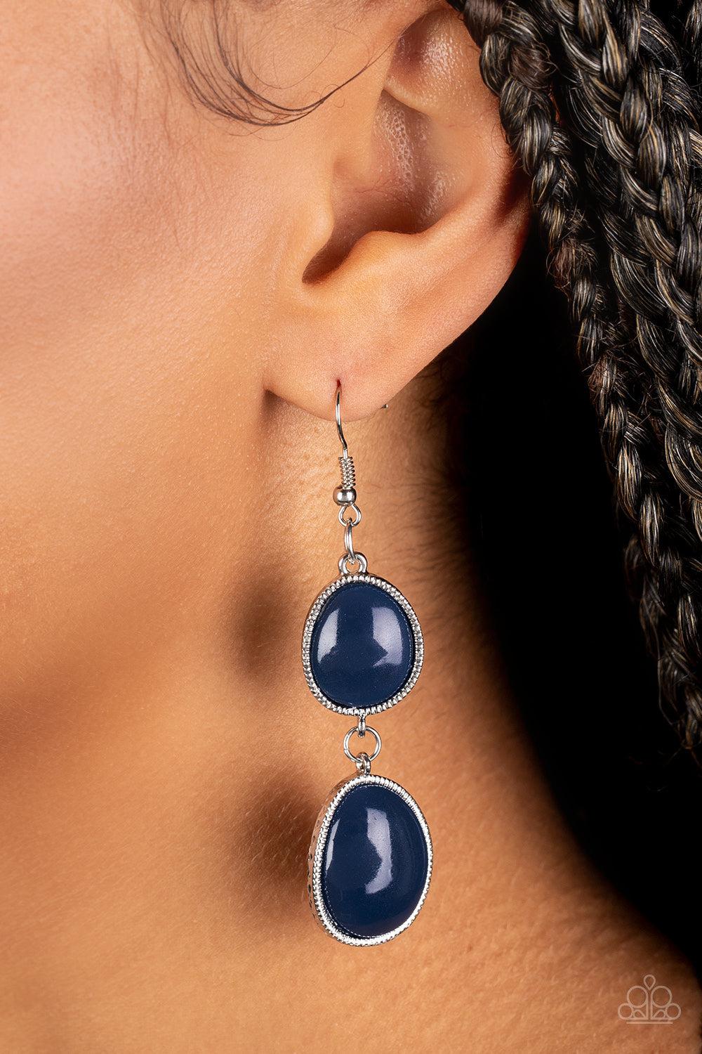 Mediterranean Myth Navy Blue Earrings - Paparazzi Accessories- lightbox - CarasShop.com - Paparazzi Jewelry by Cara Jewels