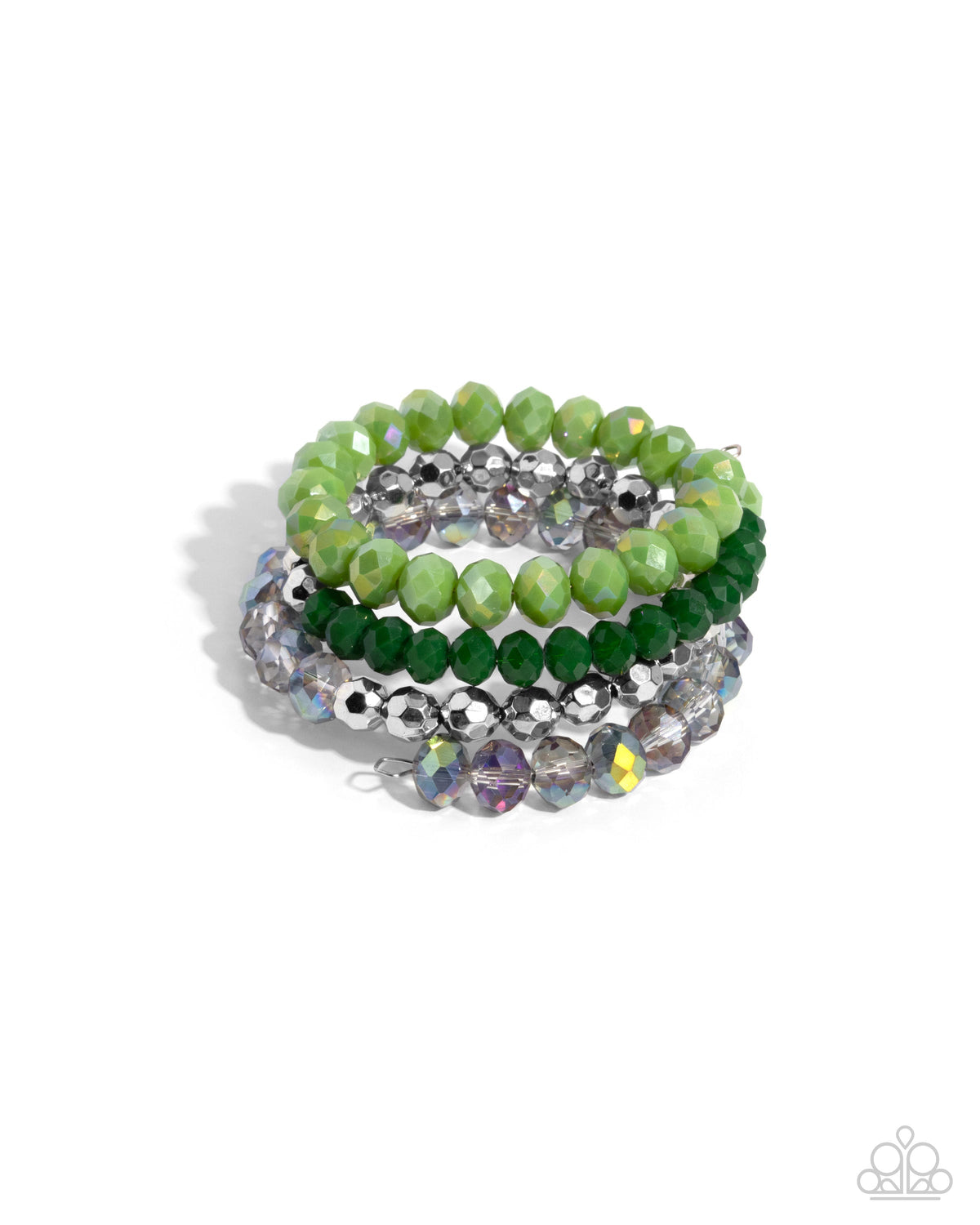 Memorable Makeover Green Coil Bracelet - Paparazzi Accessories- lightbox - CarasShop.com - Paparazzi Jewelry by Cara Jewels