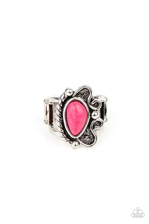 Mesa Meditation Pink Ring - Paparazzi Accessories- lightbox - CarasShop.com - Paparazzi Jewelry by Cara Jewels
