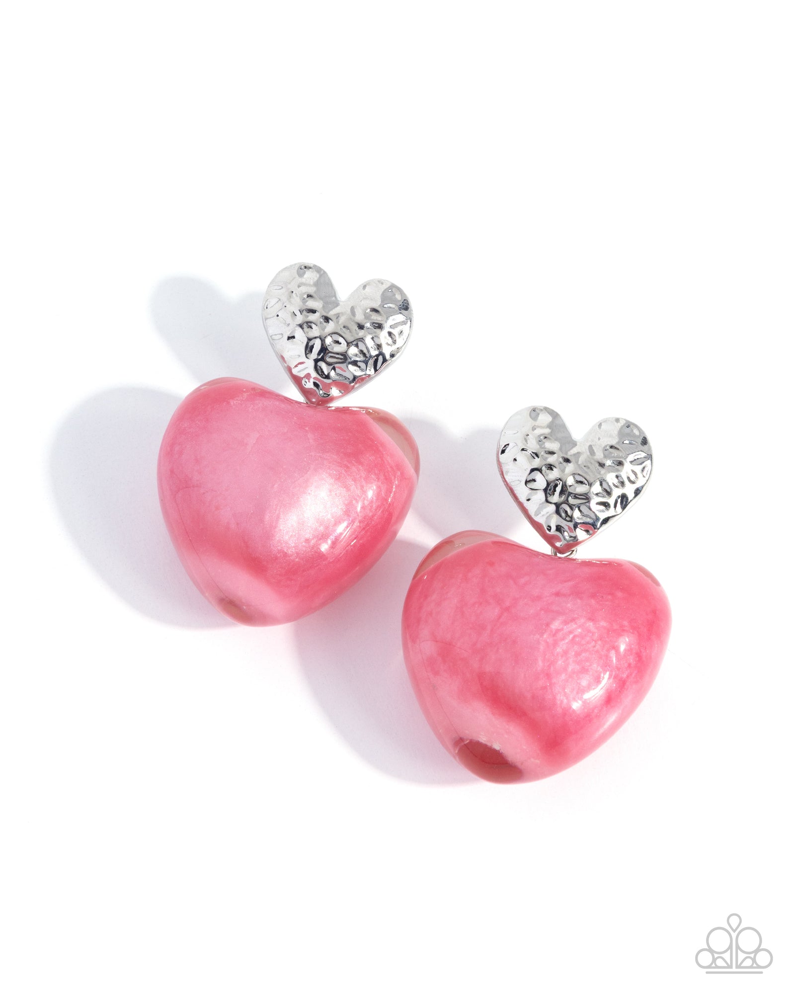 Mesmerizing Melody Pink Heart Earrings - Paparazzi Accessories- lightbox - CarasShop.com - Paparazzi Jewelry by Cara Jewels